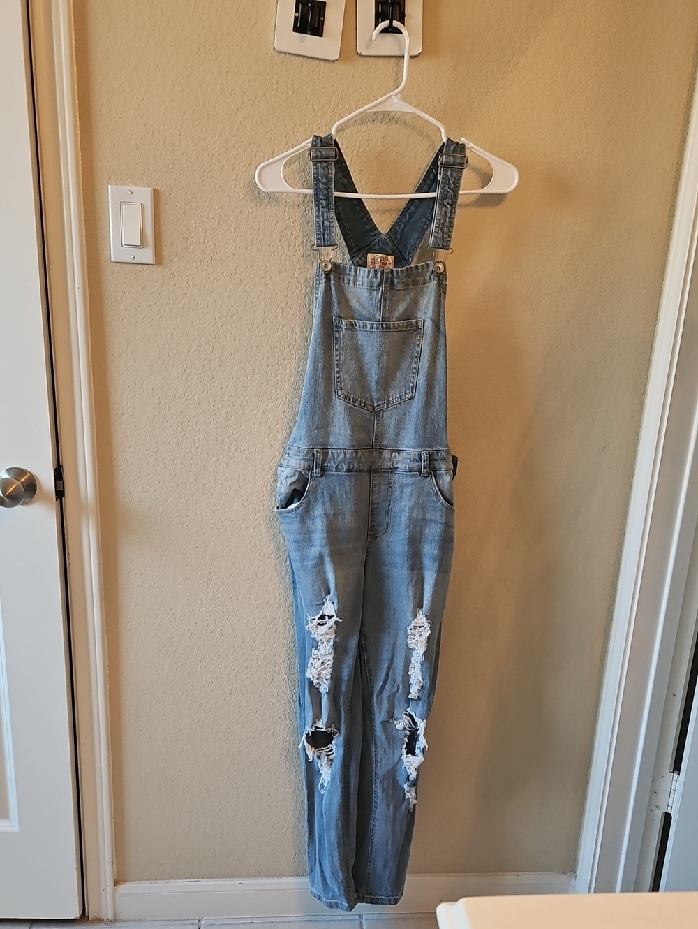 Highway Jeans Light Blue Ripped Denim Overalls Jumpsuit
